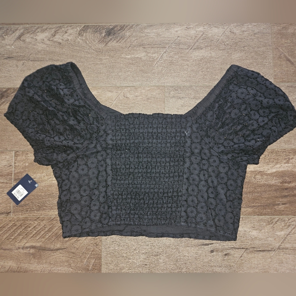 🖤 Lucky Brand Lace Black Crop Top - Size XL NWT - Picture 4 of 8